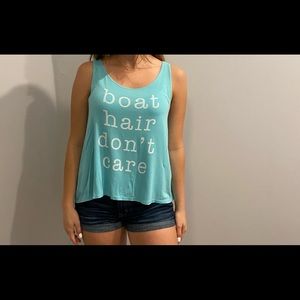 “Boat hair don’t care” tank top